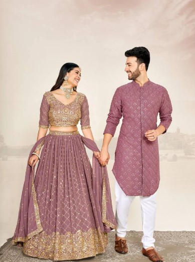 Georgette Silk Lehenga Choli with Kurta Pajama